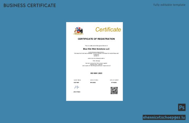 Chilenische Registrierungsurkunde – Beispielansicht in Word und PDF